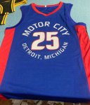 Maillot de Basket #25 Rose Pistons Motor City Edition